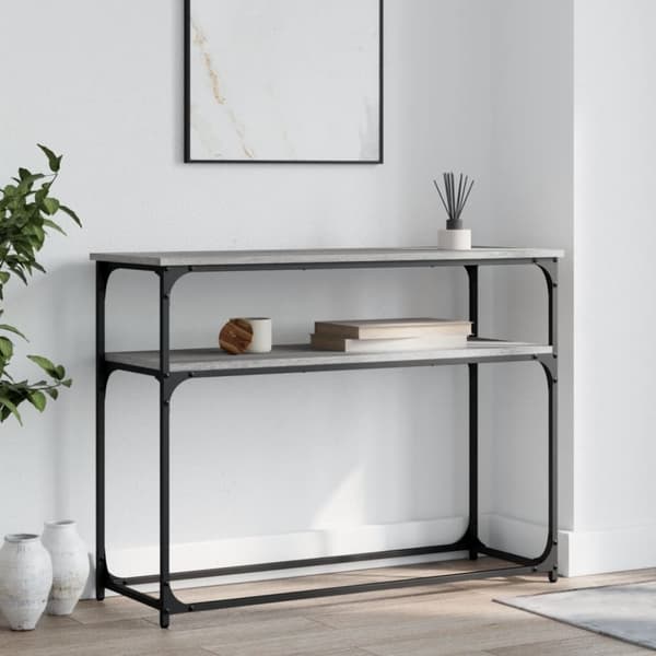konsolbord 100x35,5x75 cm konstrueret træ grå sonoma-eg