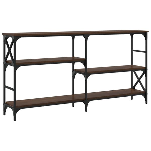 konsolbord 150x29x76,5 cm konstrueret træ brun egetræsfarve