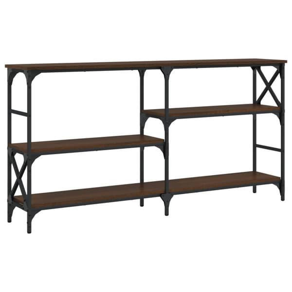 konsolbord 150x29x76,5 cm konstrueret træ brun egetræsfarve