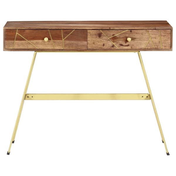 skrivebord med skuffer 100x55x75 cm massivt sheeshamtræ
