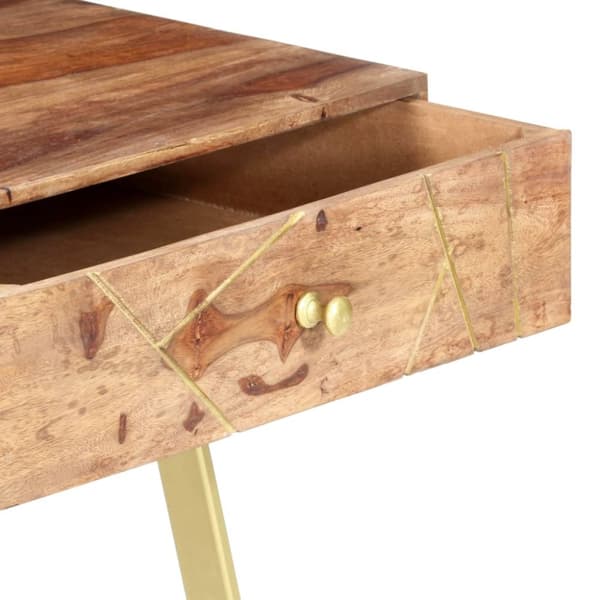 skrivebord med skuffer 100x55x75 cm massivt sheeshamtræ