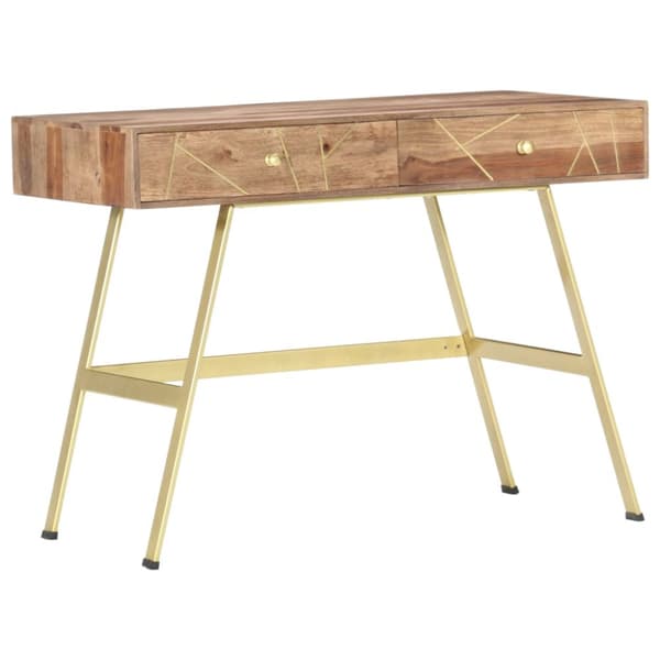 skrivebord med skuffer 100x55x75 cm massivt sheeshamtræ