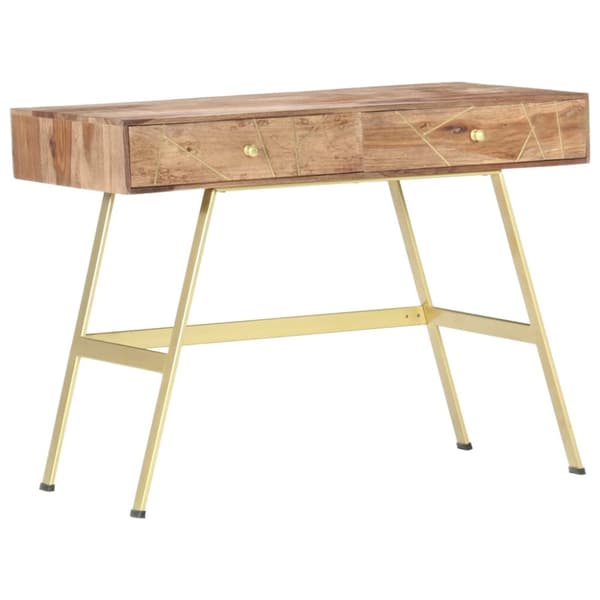 skrivebord med skuffer 100x55x75 cm massivt sheeshamtræ