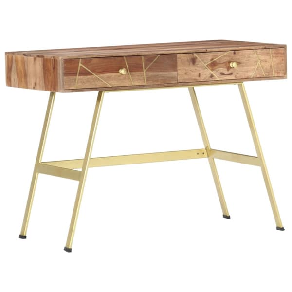 skrivebord med skuffer 100x55x75 cm massivt sheeshamtræ