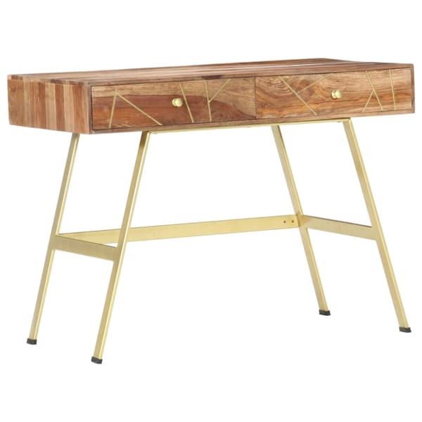 skrivebord med skuffer 100x55x75 cm massivt sheeshamtræ