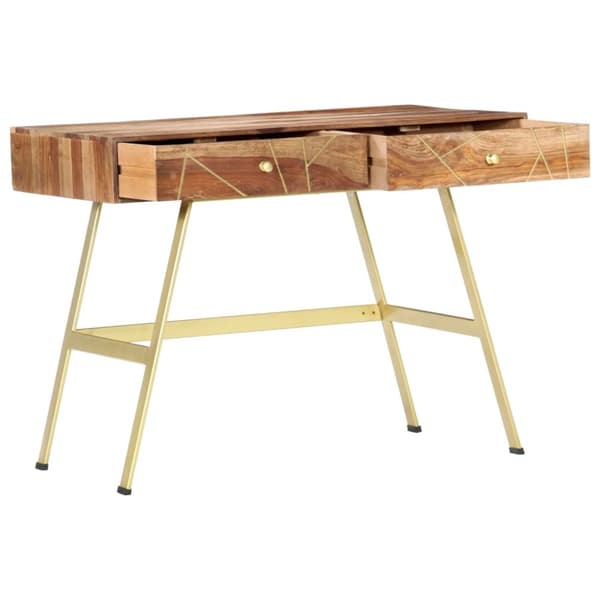 skrivebord med skuffer 100x55x75 cm massivt sheeshamtræ