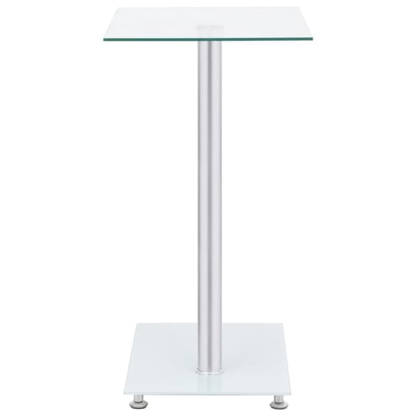 U-format sidobord genomskinligt 45x30x58 cm härdat glas