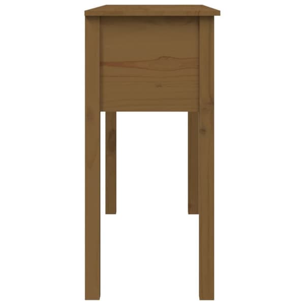 konsolbord 100x35x75 cm massivt fyrretræ gyldenbrun