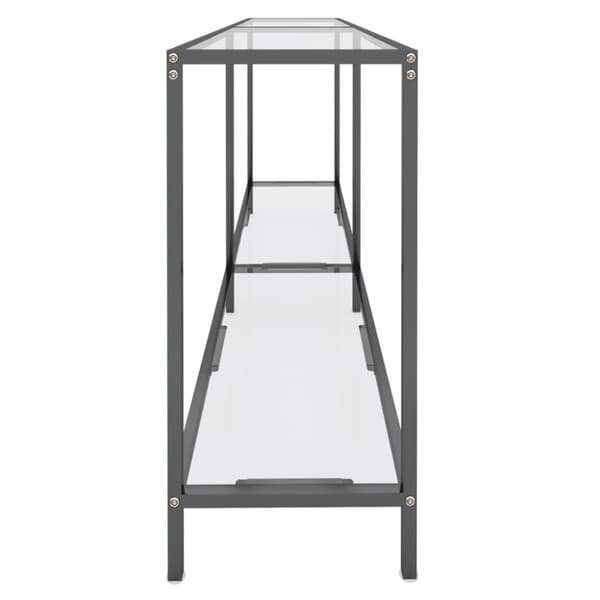 konsolbord 160x35x75,5 cm hærdet glas transparent