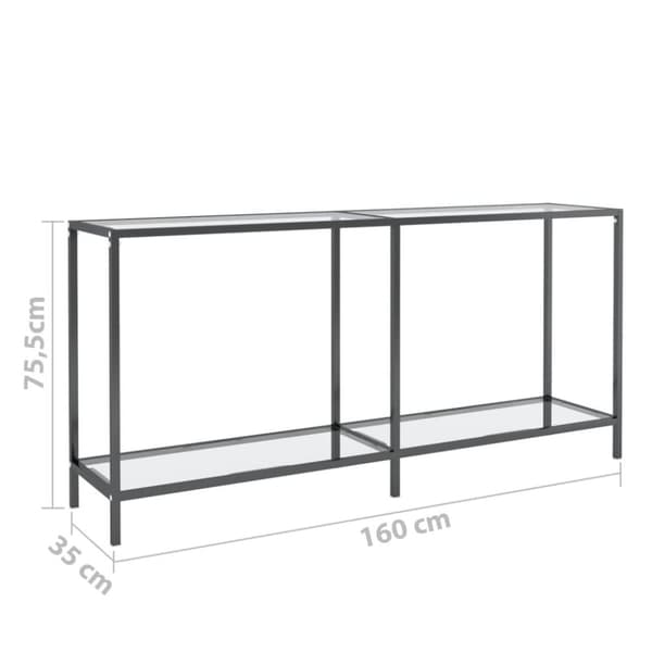 konsolbord 160x35x75,5 cm hærdet glas transparent