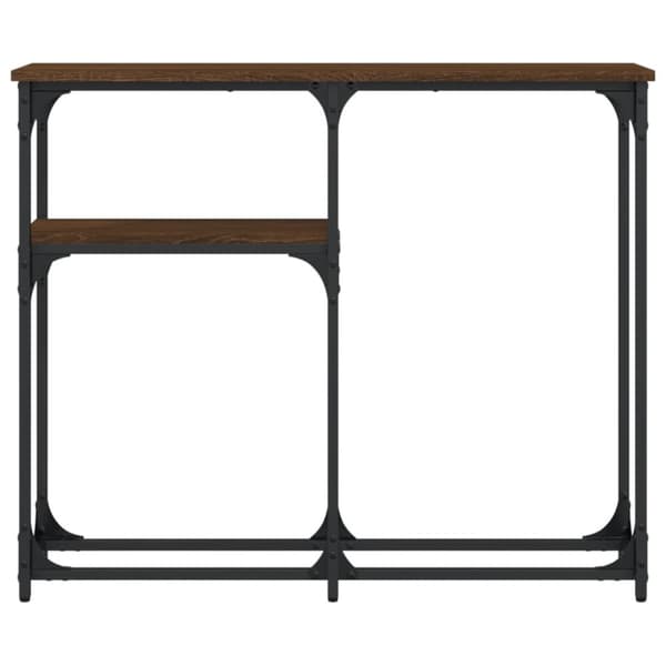 konsolbord 90x22,5x75 cm konstrueret træ brunt egetræ