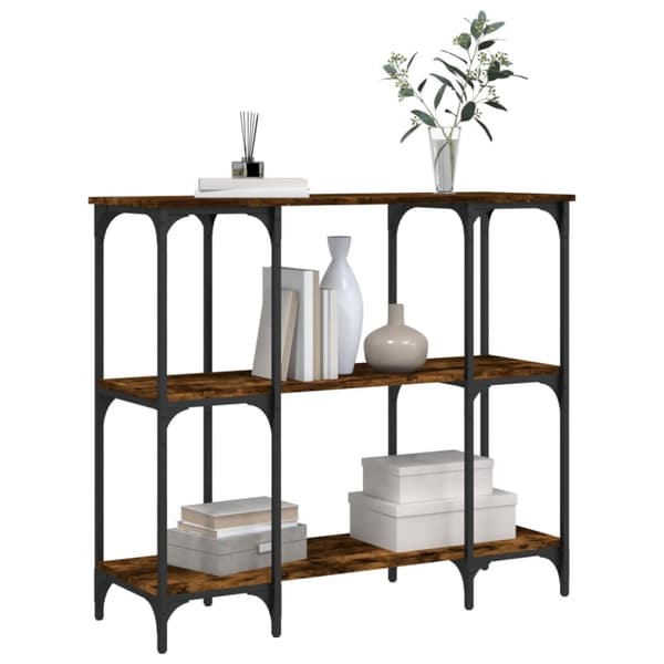 konsolbord 102x35x50 cm konstrueret træ røget egetræsfarve