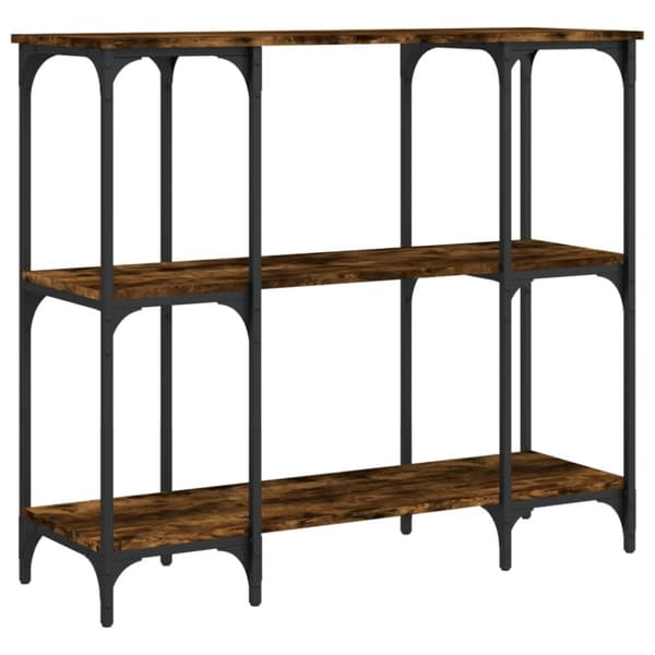 konsolbord 102x35x50 cm konstrueret træ røget egetræsfarve