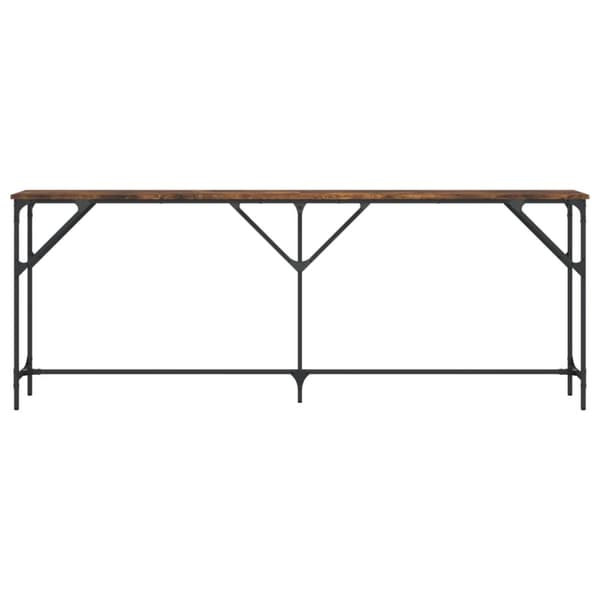 konsolbord 200x29x75 cm konstrueret træ røget egetræsfarve