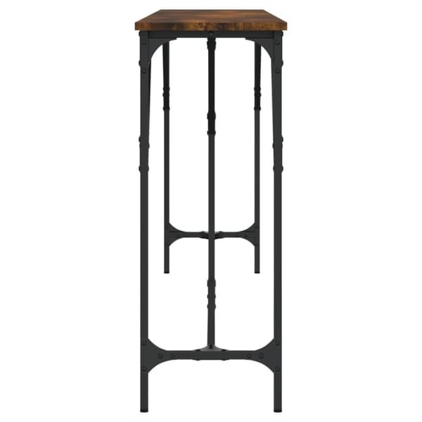 konsolbord 200x29x75 cm konstrueret træ røget egetræsfarve