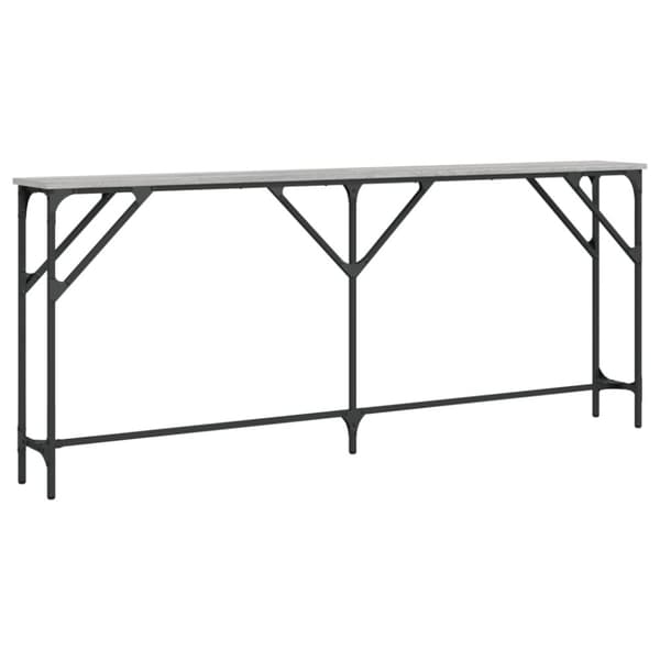konsolbord 180x23x75 cm konstrueret træ grå sonoma-eg