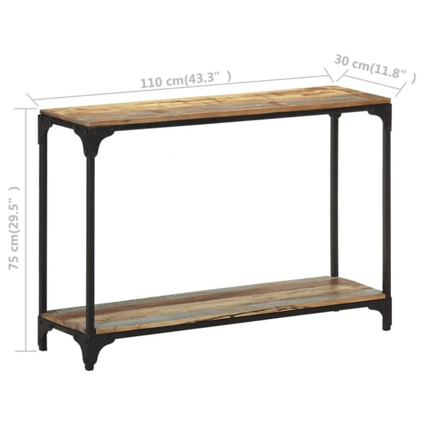 konsolbord 110x30x75 cm massivt genbrugstræ