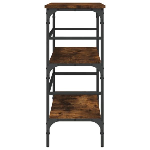 konsolbord 100x32x75 cm konstrueret træ røget egetræsfarve
