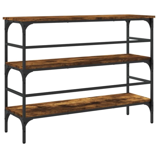 konsolbord 100x32x75 cm konstrueret træ røget egetræsfarve