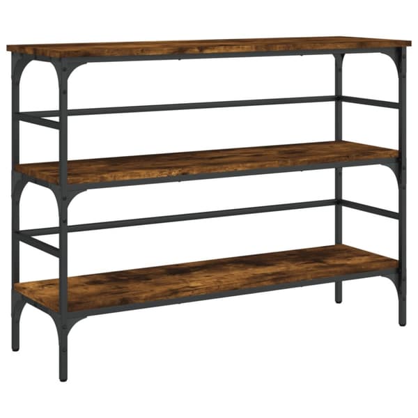 konsolbord 100x32x75 cm konstrueret træ røget egetræsfarve