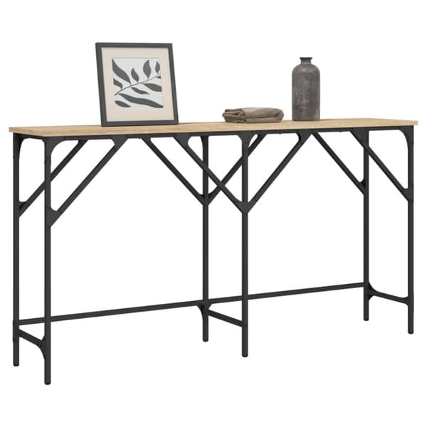 konsolbord 140x29x75 cm konstrueret træ sonoma-eg