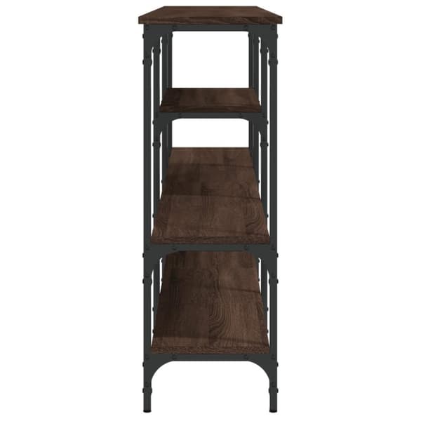 konsolbord 160x28x80 cm konstrueret træ brun egetræsfarve