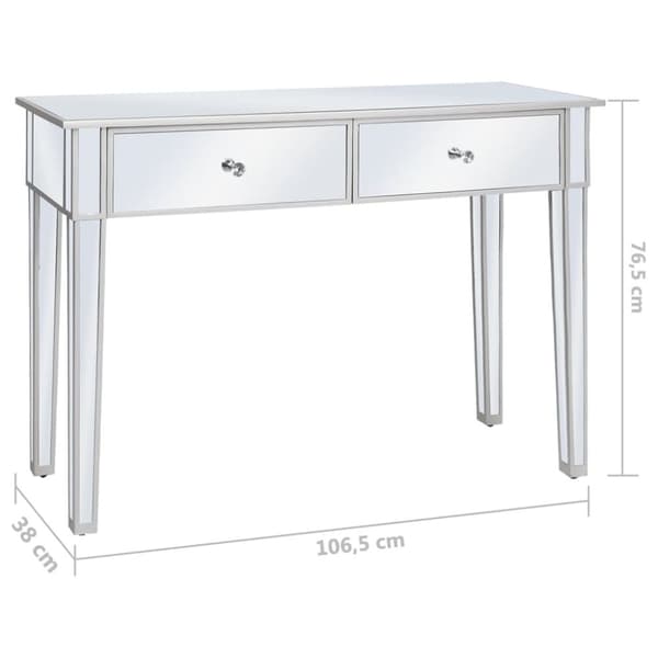 Peilikoristeltu konsolipöytä MDF ja lasi 106,5x38x76,5 cm