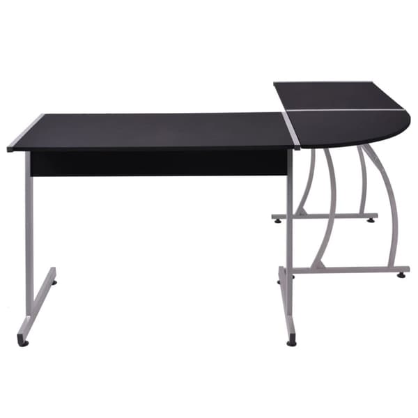 hjørneskrivebord L-formet sort