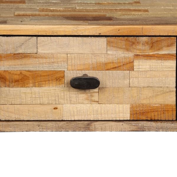 aflastningsbord massivt genbrugsteak 120 x 30 x 76 cm