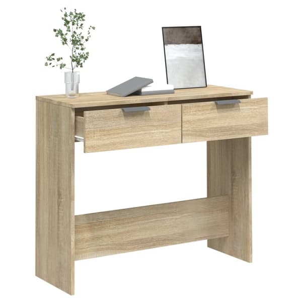 konsolbord 90x36x75 cm konstrueret træ sonoma-eg