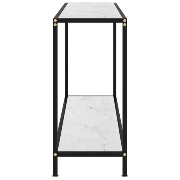 konsolbord 120x35x75 cm hærdet glas hvid