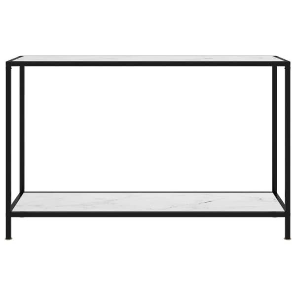 konsolbord 120x35x75 cm hærdet glas hvid
