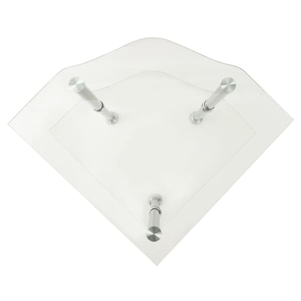 sidebord med hylde 38x38x50 hærdet glas transparent