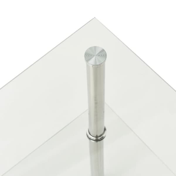 sidebord med hylde 38x38x50 hærdet glas transparent