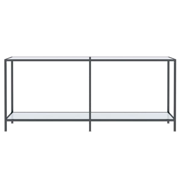 konsolbord 180x35x75,5 cm hærdet glas hvid