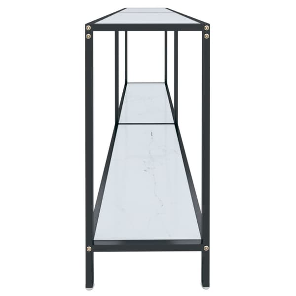 konsolbord 180x35x75,5 cm hærdet glas hvid