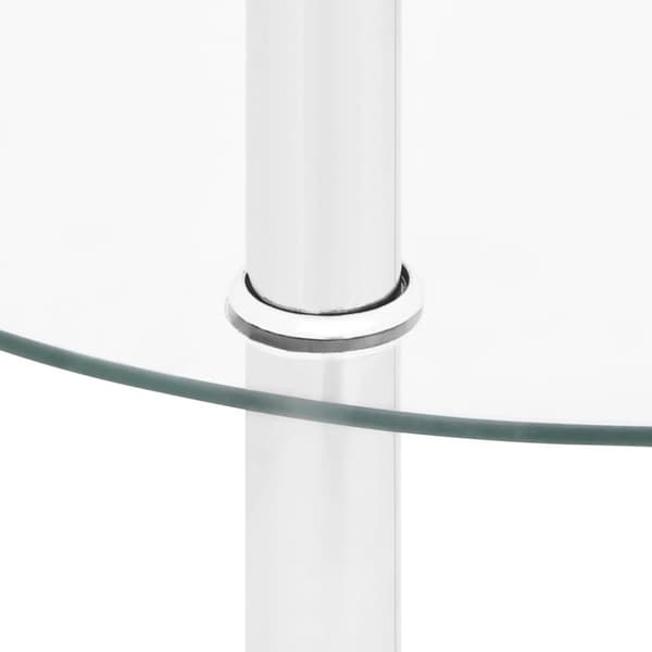 sidebord med hylde 38 cm hærdet glas transparent