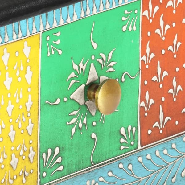 håndmalet konsolbord 80x35x75 cm massivt mangotræ