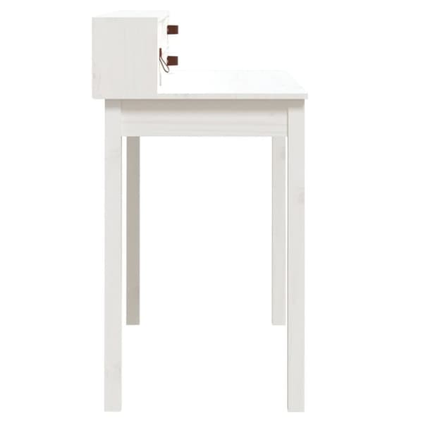 Skrivbord vit 110x50x93 cm massiv furu