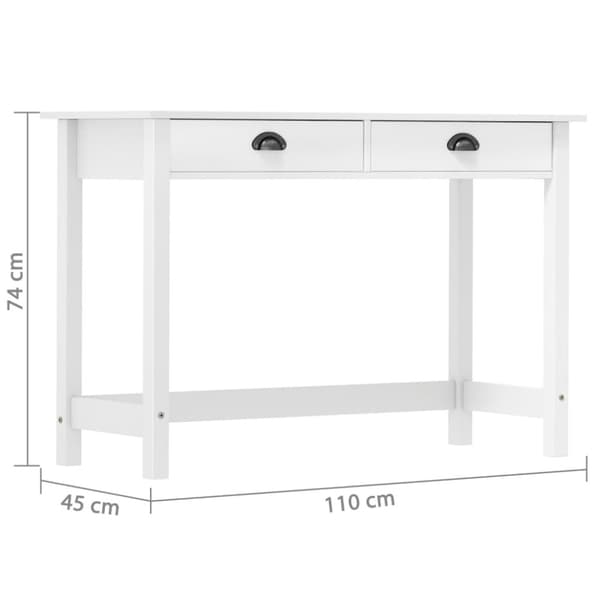 konsolbord Hill med 2 skuffer 110x45x74 cm massivt fyrretræ