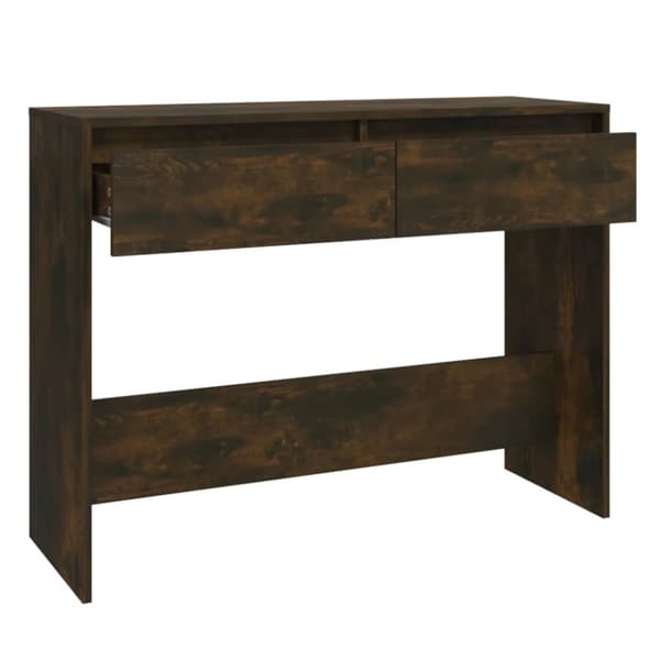 konsolbord 100x35x76,5 cm konstrueret træ røget egetræsfarve