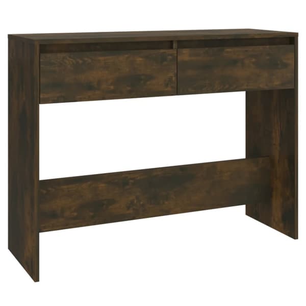 konsolbord 100x35x76,5 cm konstrueret træ røget egetræsfarve
