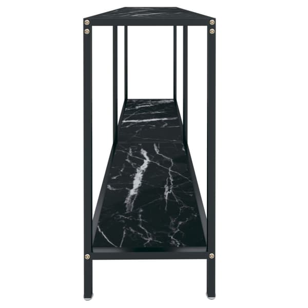 konsolbord 140x35x75,5 cm hærdet glas sort