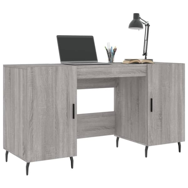 skrivebord 140x50x75 cm konstrueret træ grå sonoma-eg
