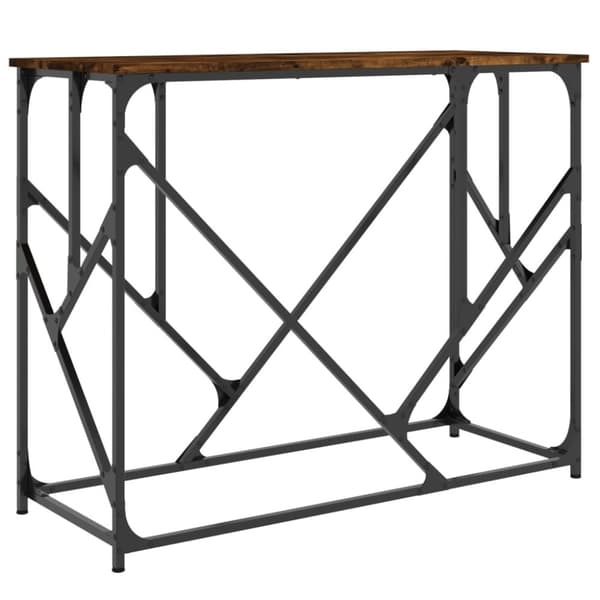 konsolbord 100x40x80 cm konstrueret træ røget egetræsfarve