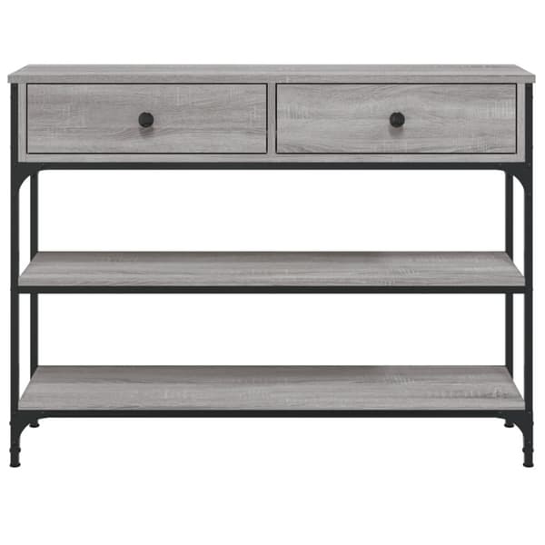 konsolbord 100x25x75 cm konstrueret træ grå sonoma-eg
