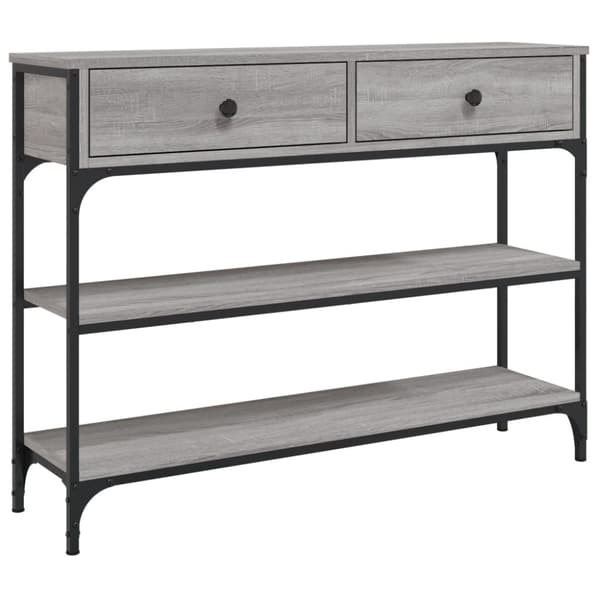 konsolbord 100x25x75 cm konstrueret træ grå sonoma-eg