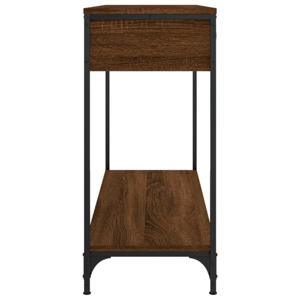 konsolbord 100x34,5x75 cm konstrueret træ brunt egetræ