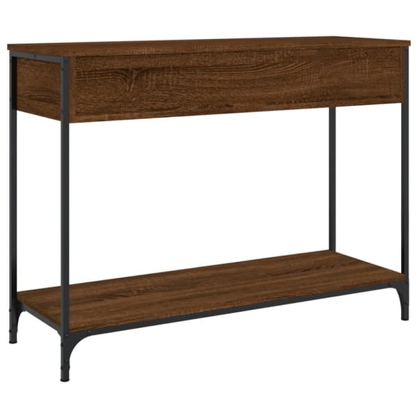 konsolbord 100x34,5x75 cm konstrueret træ brunt egetræ