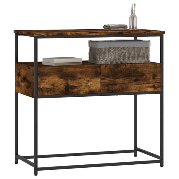 konsolbord 75x40x75 cm konstrueret træ røget egetræsfarve